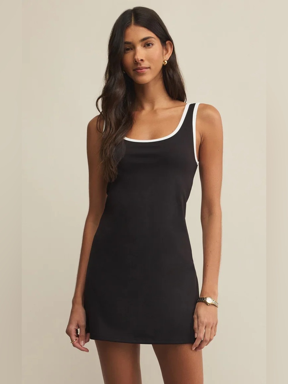 NEW Z SUPPLY Black White Volley Athletic Mini Dress Size Large